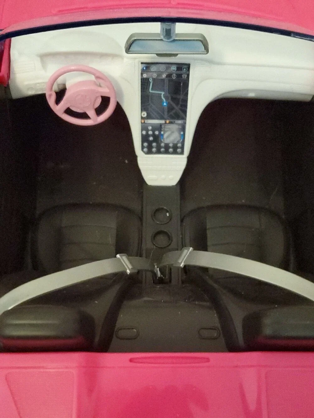 Barbie Hot Pink Convertible Play Car with Black Seats